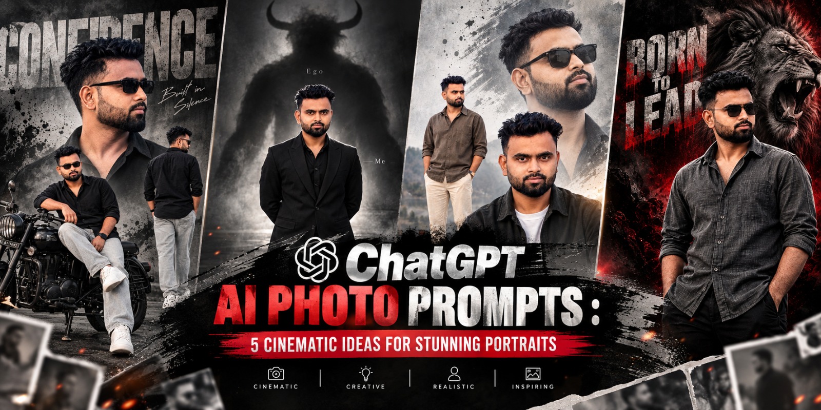 ChatGPT AI Photo Prompts : 5 Cinematic Ideas for Stunning Portraits