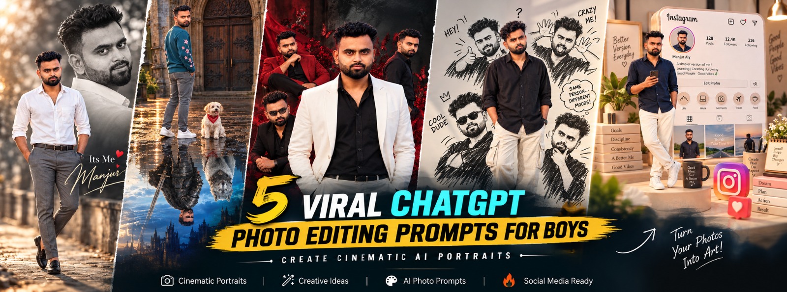 5 Viral ChatGPT Photo Editing Prompts for Boys | Create Cinematic AI Portraits